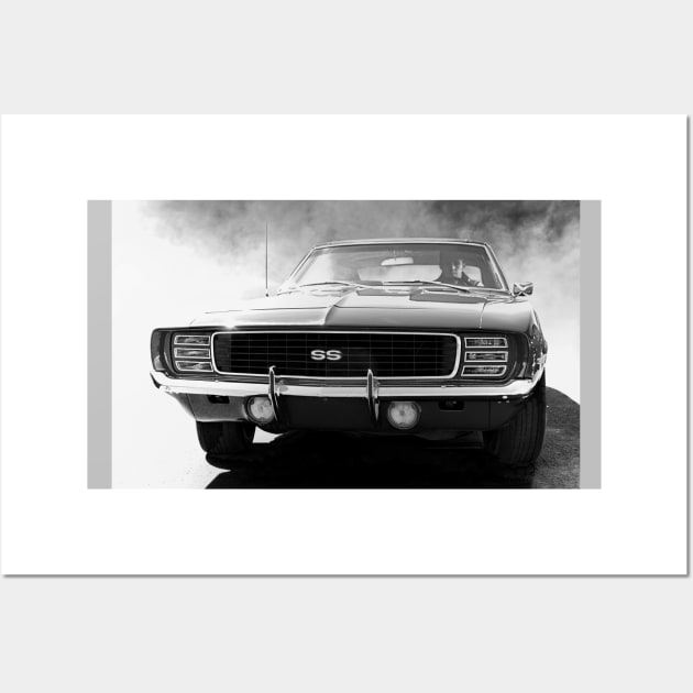 1969 Camaro Super Sport B/W Wall Art by Burtney